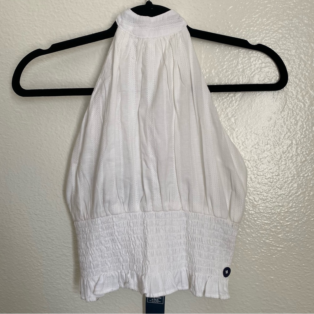 Abercrombie & Fitch White Halter Top Size Medium